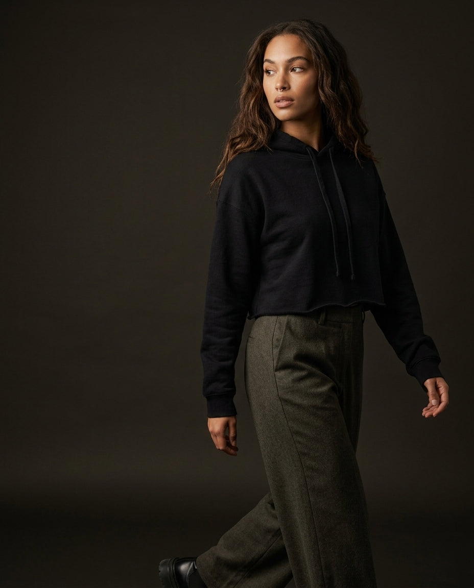 lifestyle — Bella Canvas 7502 Womens Crop Fleece Hoodie